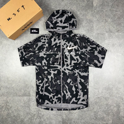 Nike Essential Camo Dubai Windrunner Jacket Black