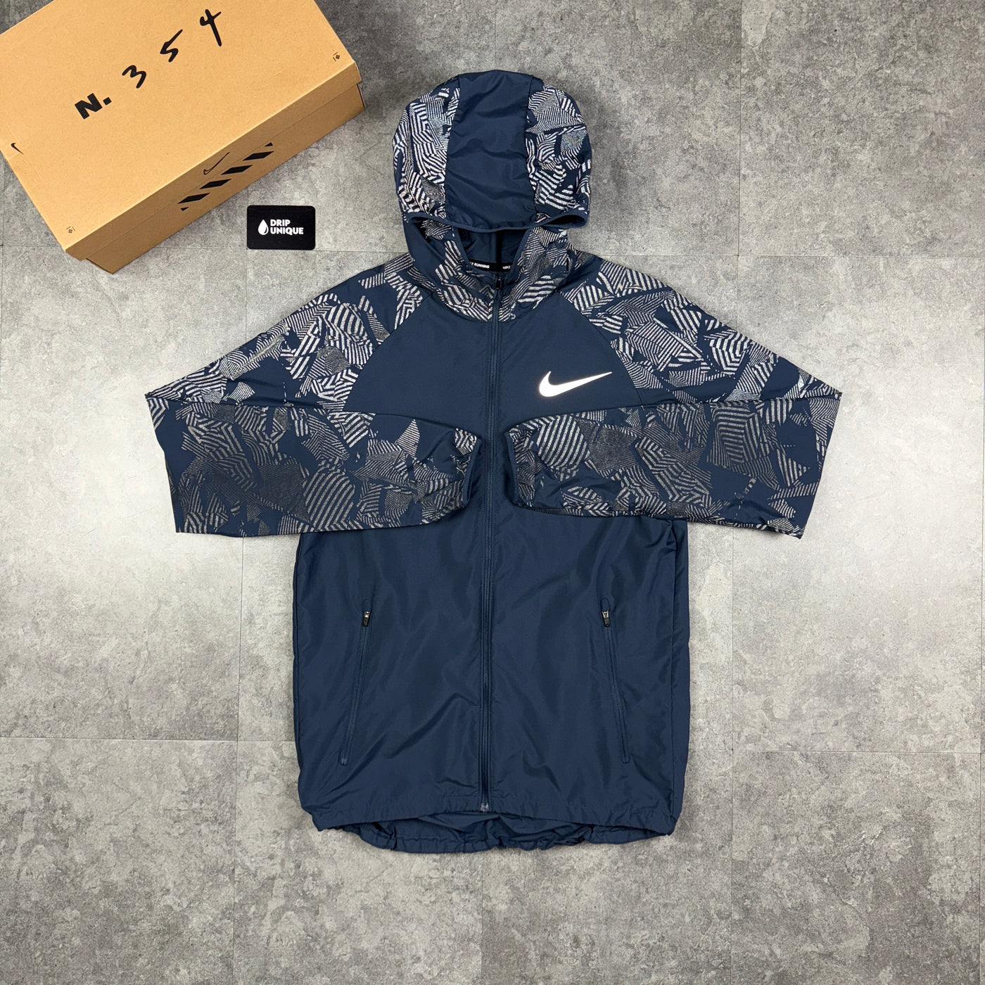 Nike Flash Essential Reflective Windrunner Jacket Navy