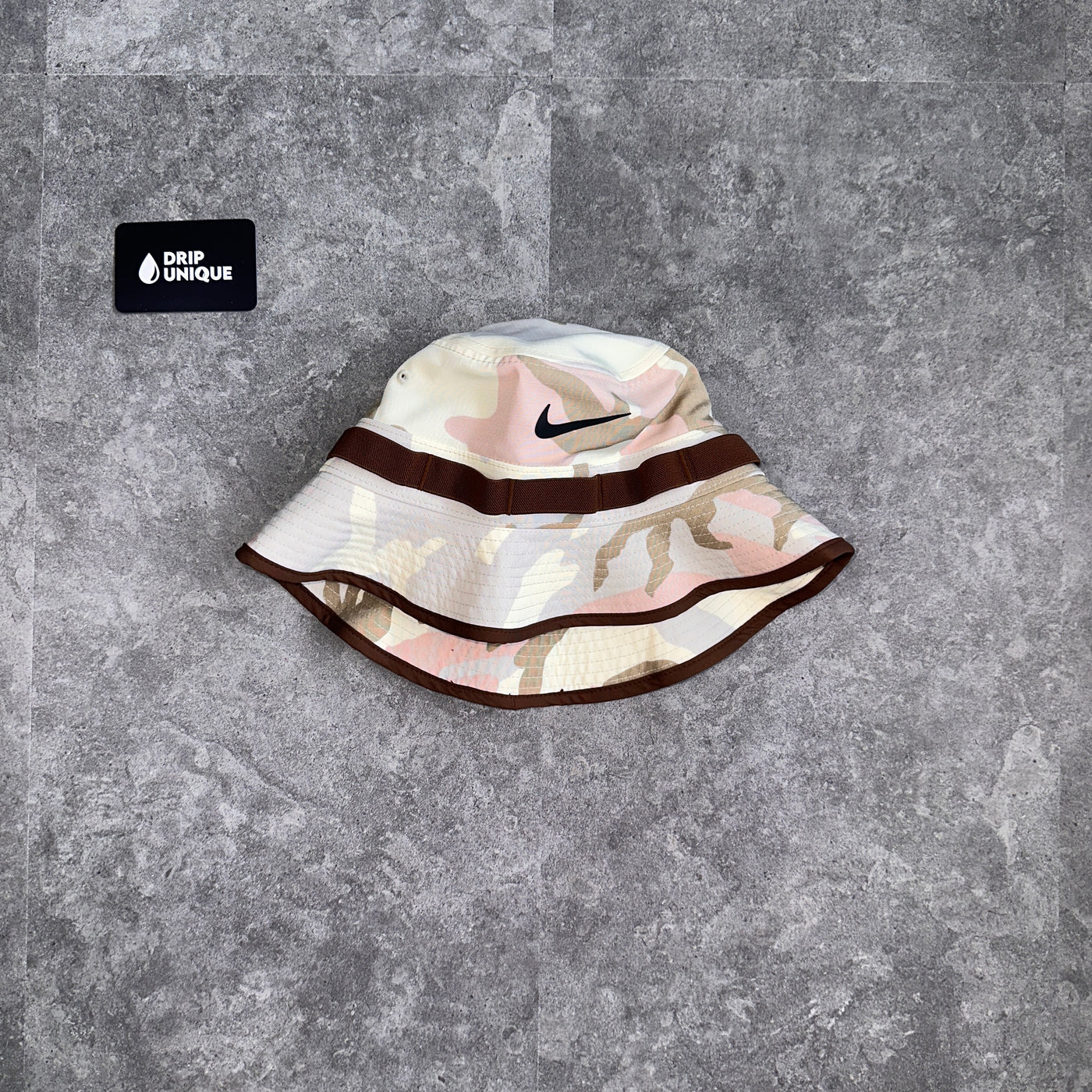 Men's Nike Bucket Hat White Camo, dripuniqueuk