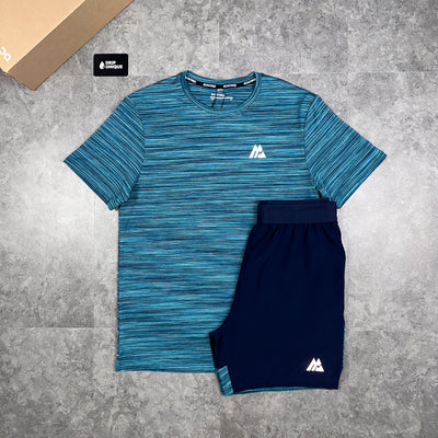 Men's Montirex Trail 2.0 T-Shirt Teal & Teal Panel 2.0 Shorts Set, dripuniqueuk