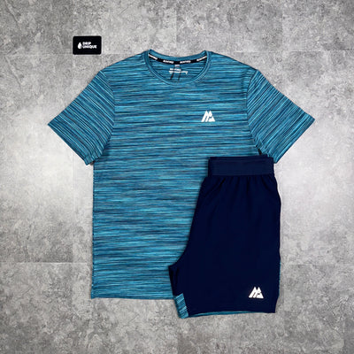 Men's Montirex Trail 2.0 T-Shirt Teal & Teal Panel 2.0 Shorts Set, dripuniqueuk