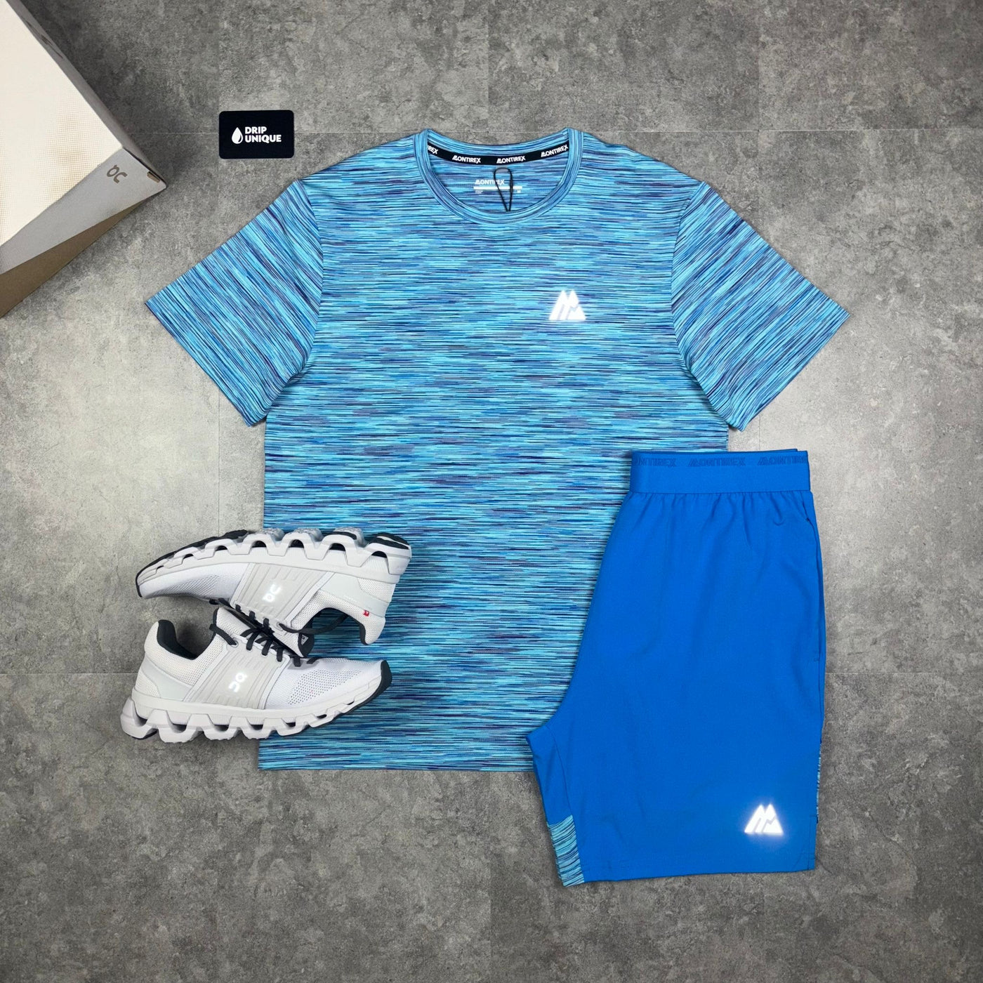 Men's Montirex Trail 2.0 T-Shirt Arctic Blue & Arctic Blue Panel 2.0 Shorts Set, dripuniqueuk