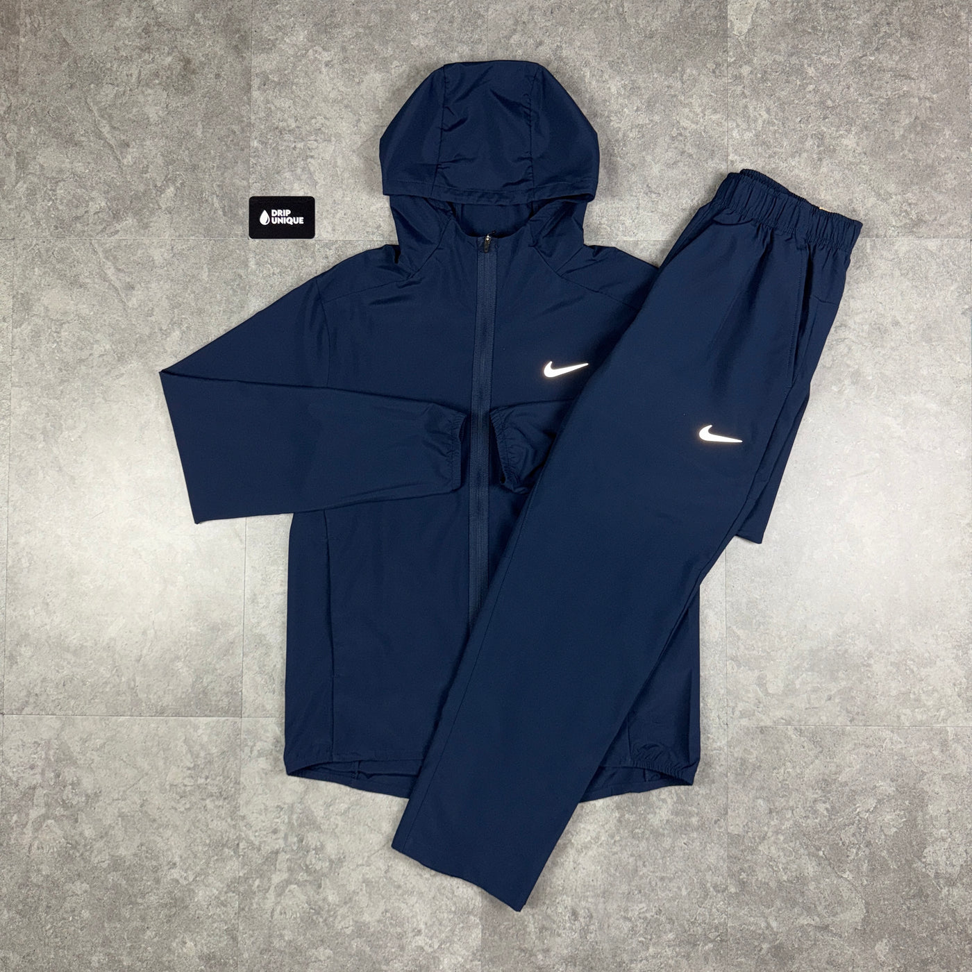 Nike Dri-Fit Form Windrunner Jacket Navy & Navy Nike Challenger Pants Set, Nike Sets, dripuniqueuk