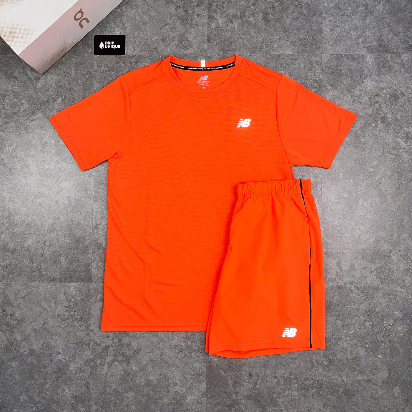 Men's New Balance Core Run T-Shirt Orange, dripuniqueuk