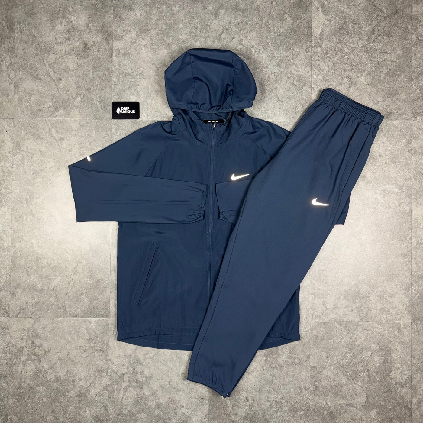 Nike Repel Miler Windrunner Jacket Thunder Blue & Blue Nike Challenger Pants Set