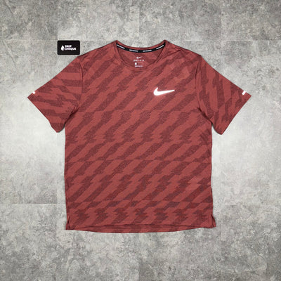 Men's Nike Jacquard Miler T-Shirt in Brown as pair, dripuniqueuk