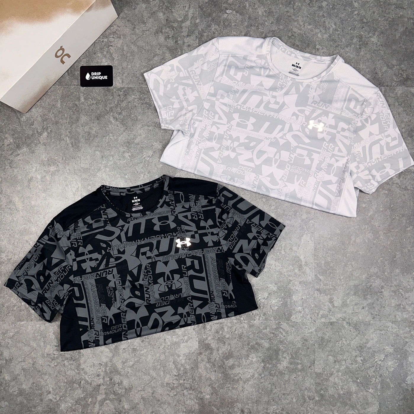 Men's Under Armour Launch Printed T-Shirt Black & Launch Speedpocket Shorts Set, dripuniqueuk