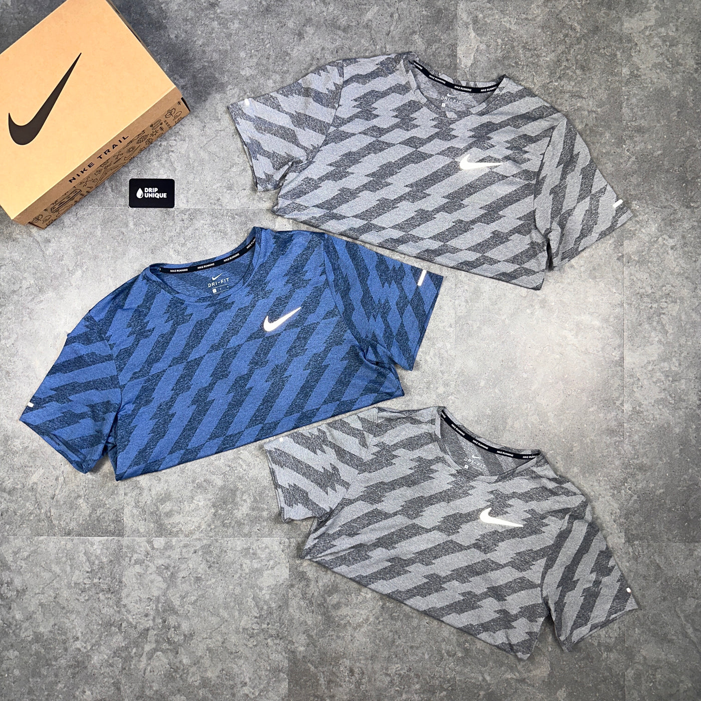 Nike Jacquard Miler T-Shirt Blue