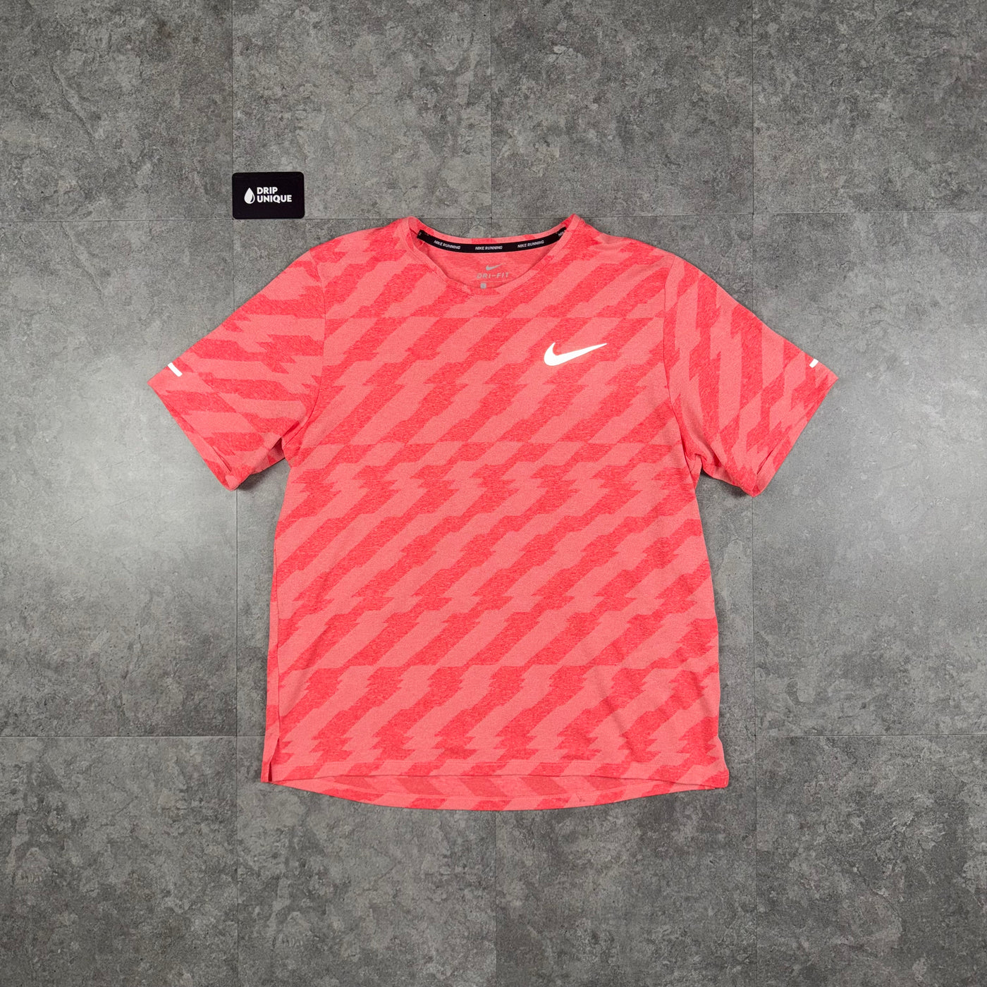 Nike Jacquard Miler T-Shirt Coral Red