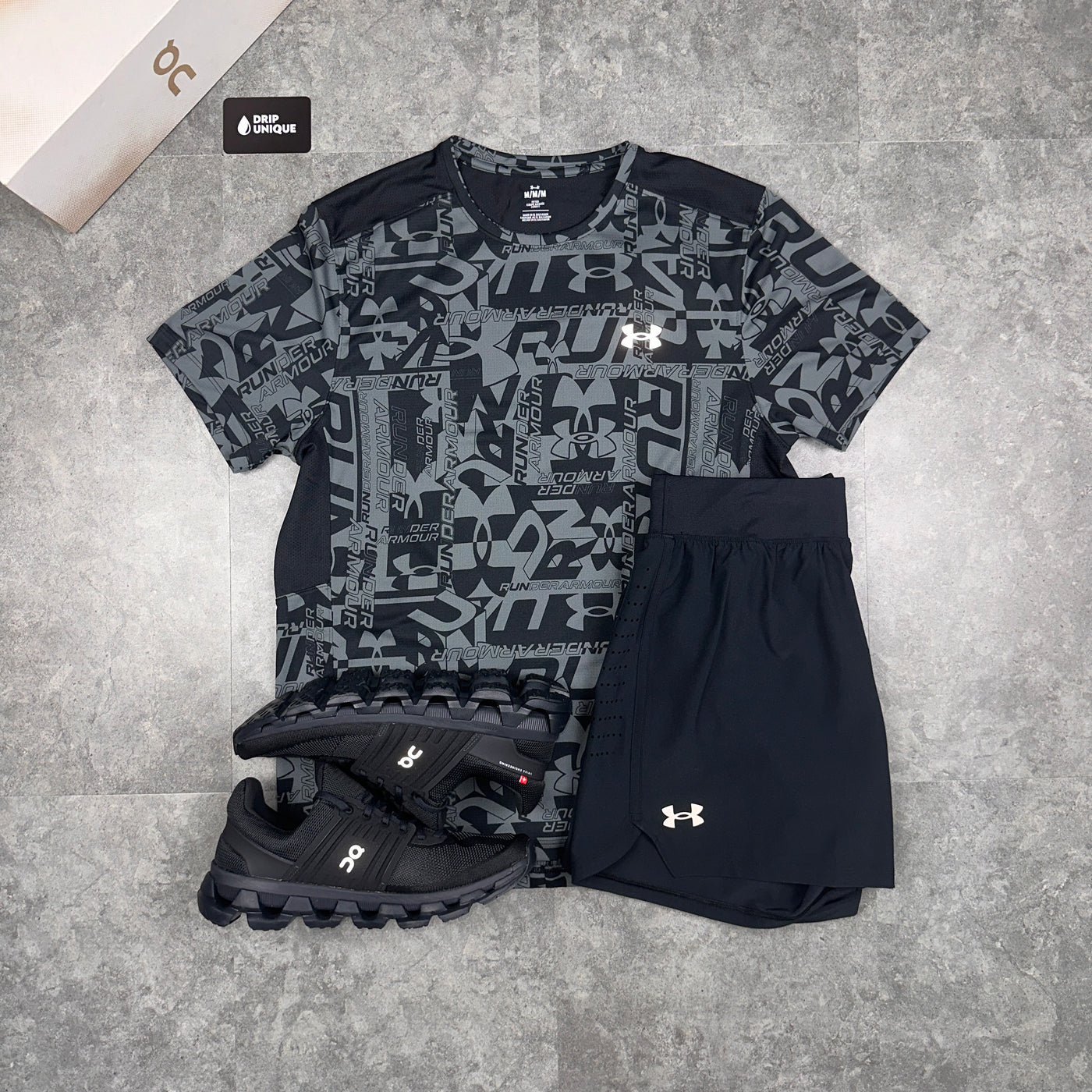 Men's Under Armour Launch Printed T-Shirt Black, dripuniqueuk