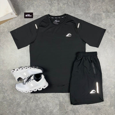 Men's ActiveLine Tech T-Shirt Black, paired with the black activeline endurance shorts, dripuniqueuk