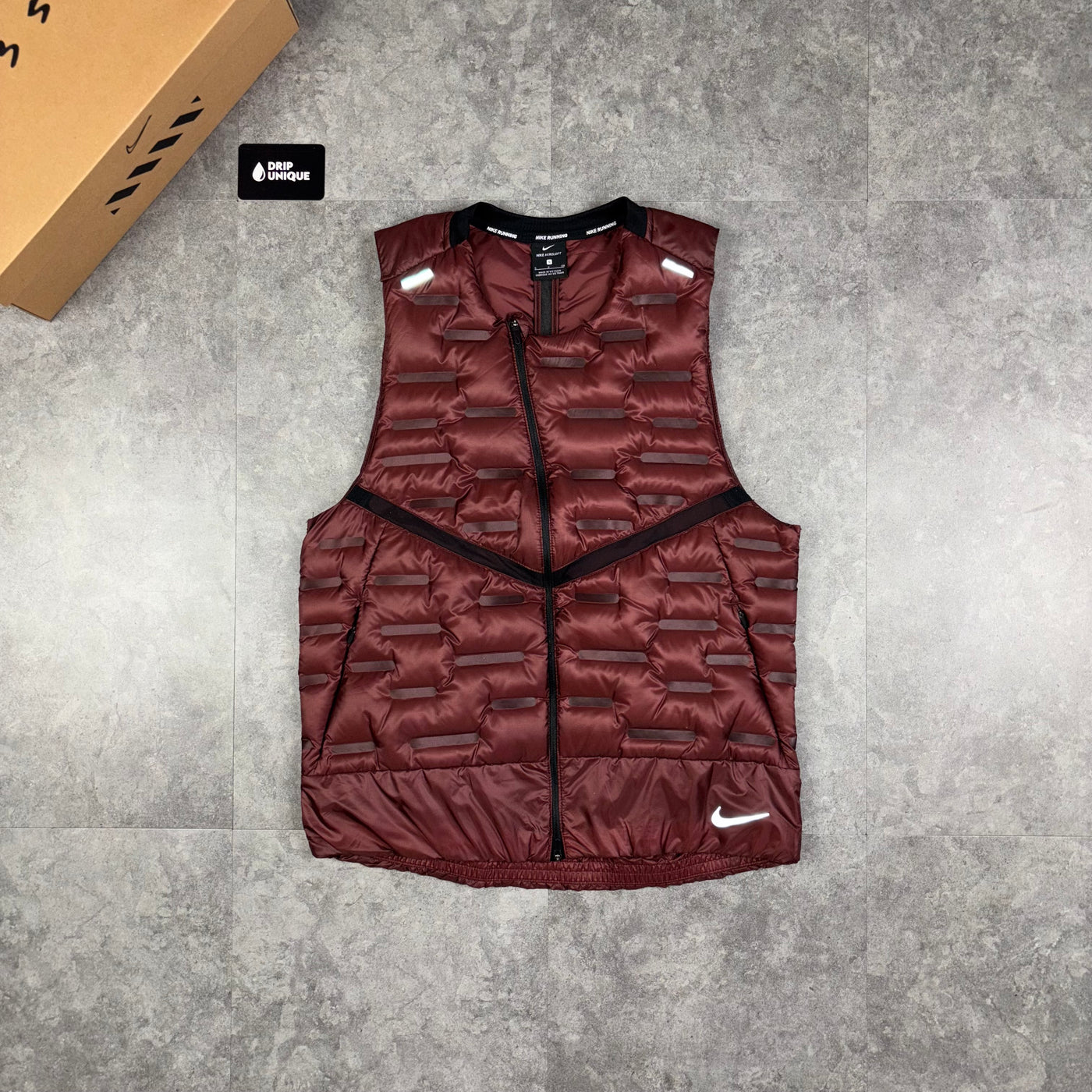 Nike Therma Aerolayer Gilet Burgandy, Nike Windrunner, dripuniqueuk