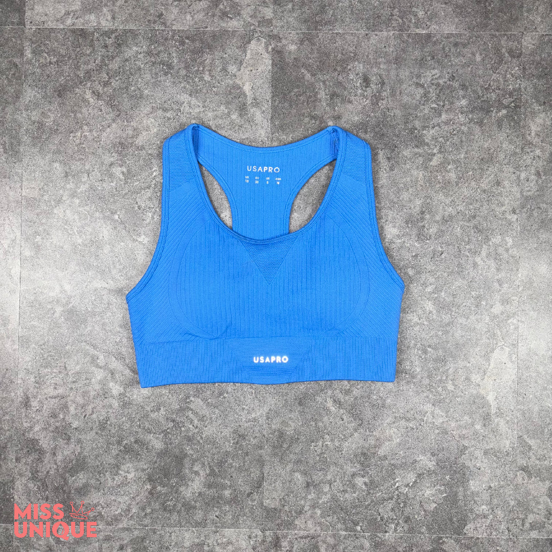 Womens USA Pro Sports Bra Sonic Blue, missuniqueuk, dripuniqueuk