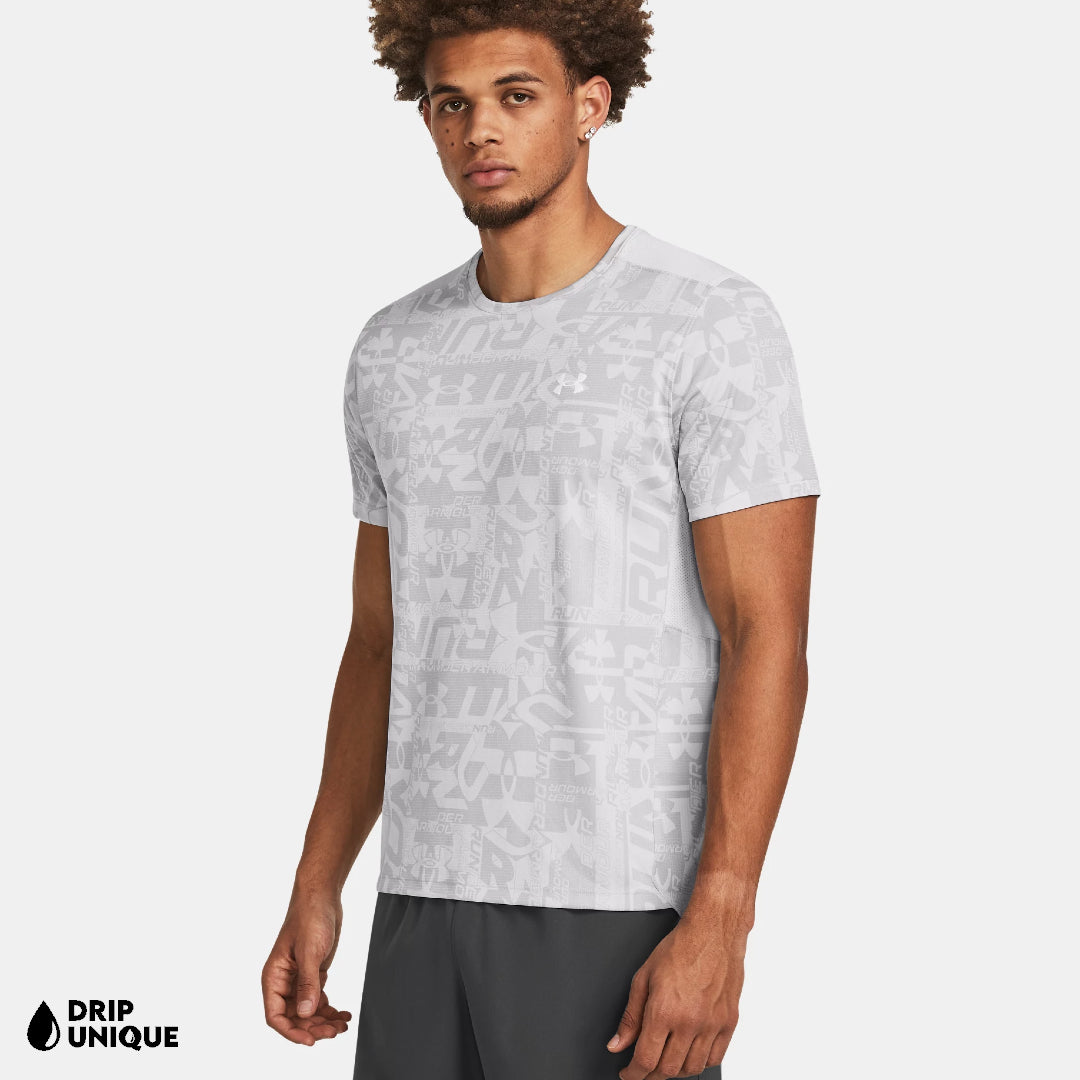 Men's Under Armour Launch Printed T-Shirt Halo Grey, dripuniqueuk