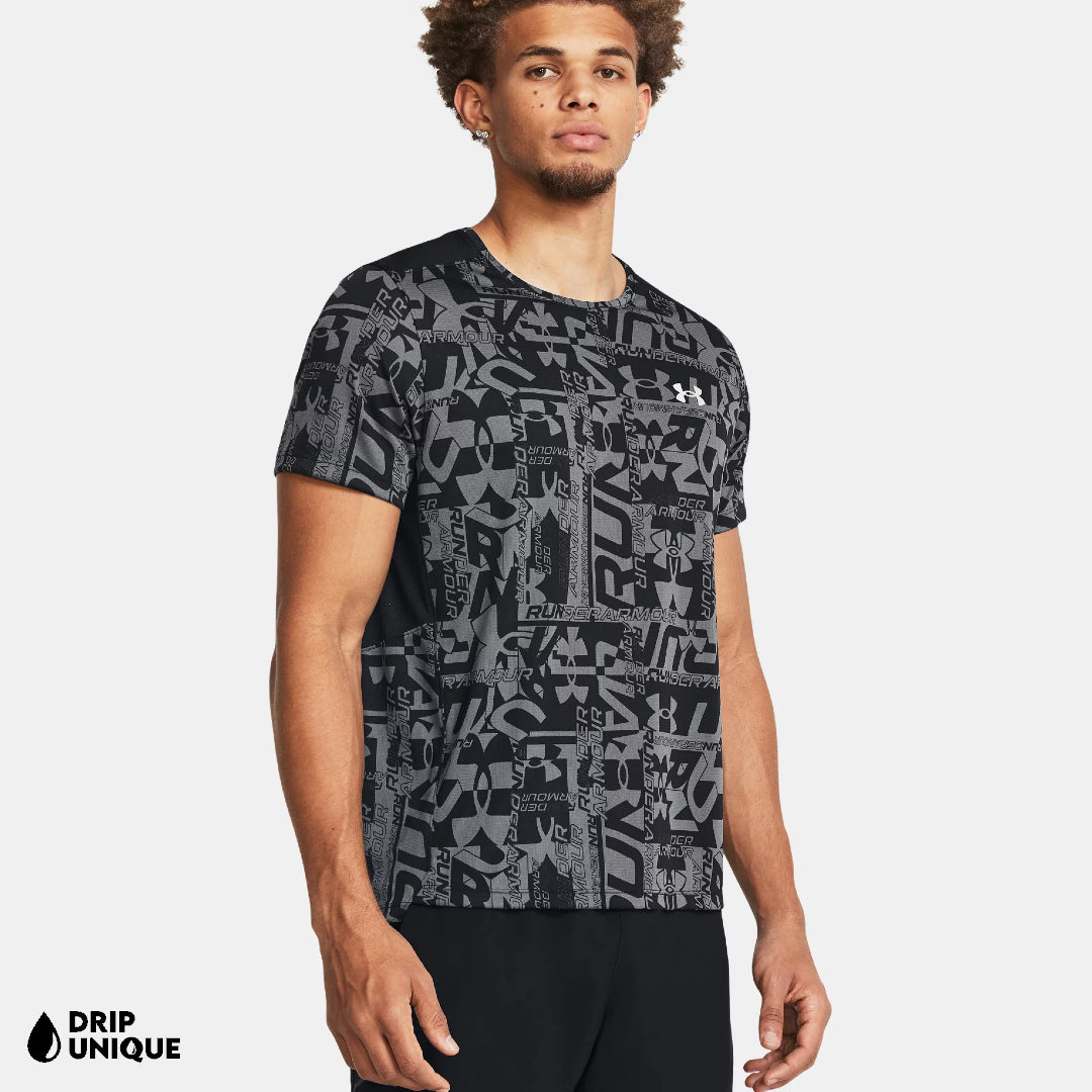 Men's Under Armour Launch Printed T-Shirt Black, dripuniqueuk